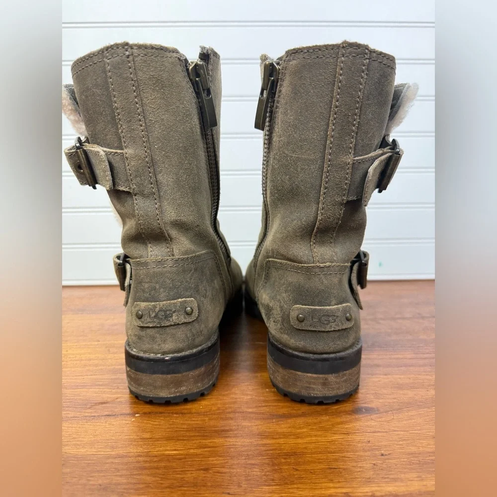 UGG women’s Niels II water resistant side zip moto Dove boots. Size 9.5 - Picture 8 of 11